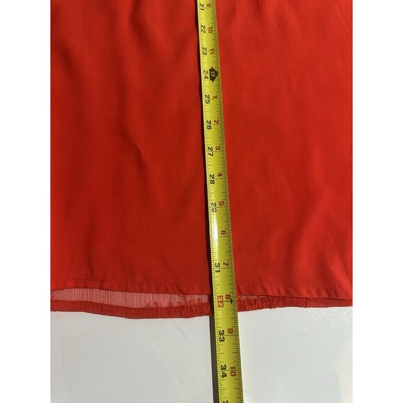 Andree by Unit Sz 1x V-Neck Top Roll Tab Red Embroidered Lace Boho Flowy - Picture 10 of 13